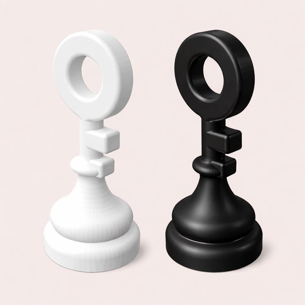 Pass Piece™ — 3D, white and black